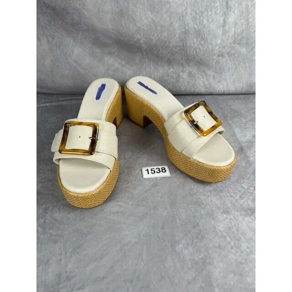 Nordstrom Women’s 7.5M Courtney Sandals Sandal Platform Slide Ivory